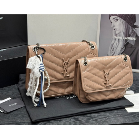 YSL Saint Laurent crackle pattern Niki chain messenger bag